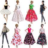 NK Newest Doll Dress Beautiful Outfit  Handmade Party Clothes Top Fashion Skirt For Barbie Noble Doll Best Child Girls'Gift JJ