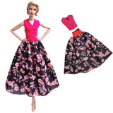 NK Newest Doll Dress Beautiful Outfit  Handmade Party Clothes Top Fashion Skirt For Barbie Noble Doll Best Child Girls'Gift JJ