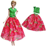 NK Newest Doll Dress Beautiful Outfit  Handmade Party Clothes Top Fashion Skirt For Barbie Noble Doll Best Child Girls'Gift JJ