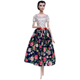 NK Newest Doll Dress Beautiful Outfit  Handmade Party Clothes Top Fashion Skirt For Barbie Noble Doll Best Child Girls'Gift JJ