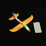 35cm DIY Kids Toys Hand Throw Flying Glider Planes Foam Aeroplane Model Glow In The Dark Flying Glider Plane Toys For Children