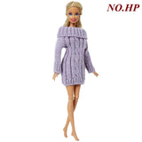 1 PCS Handmade Fashion Outfit Short Dress Cartoon Cute Pattern T-shirt Leggings Trousers Accessories Clothes for Barbie Doll Toy