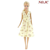 1 PCS Handmade Fashion Outfit Short Dress Cartoon Cute Pattern T-shirt Leggings Trousers Accessories Clothes for Barbie Doll Toy