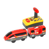 Kids Electric Train Toys Magnetic Slot Diecast Electric Railway with Two Carriages Train Wood Toy FIT T-hmas Wooden Brio Tracks