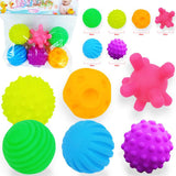 6pcs Baby Rubber Ball Soft Textured Ball Toy Capsule Ball Set Develop Baby Tactile Senses Stress Training Massage Touch Ball 48