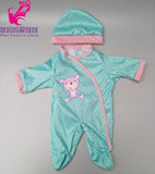 Doll clothes for 43cm baby dolls jacket clothes for 17" 43cm baby reborn doll down coat children doll toys wear