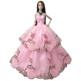NK One Pcs 2019 Princess Wedding Dress Noble Party Gown For Barbie Doll Fashion Design Outfit Best Gift For Girl' Doll 058A JJ