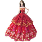 NK One Pcs 2019 Princess Wedding Dress Noble Party Gown For Barbie Doll Fashion Design Outfit Best Gift For Girl' Doll 058A JJ