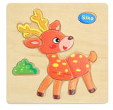 3D Wooden Puzzle Jigsaw Toys For Children Wood 3d Cartoon Animal  Puzzles Intelligence Kids Early Educational Toys for children