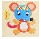 3D Wooden Puzzle Jigsaw Toys For Children Wood 3d Cartoon Animal  Puzzles Intelligence Kids Early Educational Toys for children