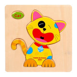 QWZ Baby Toys Wooden Puzzle Cute Cartoon Animal Intelligence Kids Educational Brain Teaser Children Tangram Shapes Jigsaw Gifts