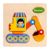 QWZ Baby Toys Wooden Puzzle Cute Cartoon Animal Intelligence Kids Educational Brain Teaser Children Tangram Shapes Jigsaw Gifts