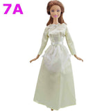 Handmade Wedding Dress Princess Evening Party Ball Long Gown Skirt Bridal Veil Clothes For Barbie Doll Accessories xMas DIY Toy