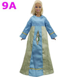 Handmade Wedding Dress Princess Evening Party Ball Long Gown Skirt Bridal Veil Clothes For Barbie Doll Accessories xMas DIY Toy