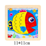 Kids Wooden 3D Puzzle Jigsaw Toys For Children Cartoon Animal Vehicle Wood Puzzles Intelligence Kids Baby Early Educational Toy