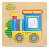 Kids Wooden 3D Puzzle Jigsaw Toys For Children Cartoon Animal Vehicle Wood Puzzles Intelligence Kids Baby Early Educational Toy