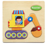 Kids Wooden 3D Puzzle Jigsaw Toys For Children Cartoon Animal Vehicle Wood Puzzles Intelligence Kids Baby Early Educational Toy