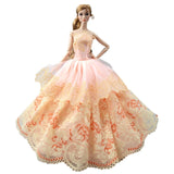 NK One Pcs 2019 Princess Wedding Dress Noble Party Gown For Barbie Doll Fashion Design Outfit Best Gift For Girl' Doll 058A JJ