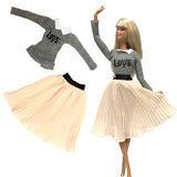 NK Newest Doll Dress Beautiful Outfit  Handmade Party Clothes Top Fashion Skirt For Barbie Noble Doll Best Child Girls'Gift JJ