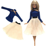 NK Newest Doll Dress Beautiful Outfit  Handmade Party Clothes Top Fashion Skirt For Barbie Noble Doll Best Child Girls'Gift JJ