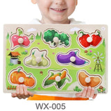 Baby Toys Montessori Wooden Puzzle Cartoon Vehicle Marine Animal Puzzle Jigsaw Board 12 Set Educational Wooden Toy Child Gifts