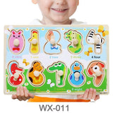 Baby Toys Montessori Wooden Puzzle Cartoon Vehicle Marine Animal Puzzle Jigsaw Board 12 Set Educational Wooden Toy Child Gifts