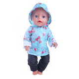 Cute Pattern Casual Raincoat 3Pcs=Hat+Coat+Pants Fit 18 Inch American&43 CM Baby Doll Clothes Accessories,Girl's Toys,Generation