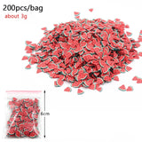 Fruit Fimo Bead Charms for Slime Accessories Fluffy DIY Decoration Addition in Slime Clound Sand Toys Filler Glitter Clear Set