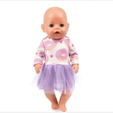 Fit 18 inch 43cm Doll Clothes Born Baby Unicorn Kitten and Pony Doll Clothes Suit For Baby Birthday Festival Gift