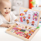 100+Pcs Wooden Magnetic Puzzle Toys Children 3D Puzzle Figure/Animals/ Vehicle /Circus Drawing Board 5 Styles Learning Wood Toys