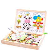100+Pcs Wooden Magnetic Puzzle Toys Children 3D Puzzle Figure/Animals/ Vehicle /Circus Drawing Board 5 Styles Learning Wood Toys