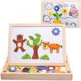 100+Pcs Wooden Magnetic Puzzle Toys Children 3D Puzzle Figure/Animals/ Vehicle /Circus Drawing Board 5 Styles Learning Wood Toys