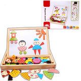 100+Pcs Wooden Magnetic Puzzle Toys Children 3D Puzzle Figure/Animals/ Vehicle /Circus Drawing Board 5 Styles Learning Wood Toys