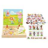 100+Pcs Wooden Magnetic Puzzle Toys Children 3D Puzzle Figure/Animals/ Vehicle /Circus Drawing Board 5 Styles Learning Wood Toys